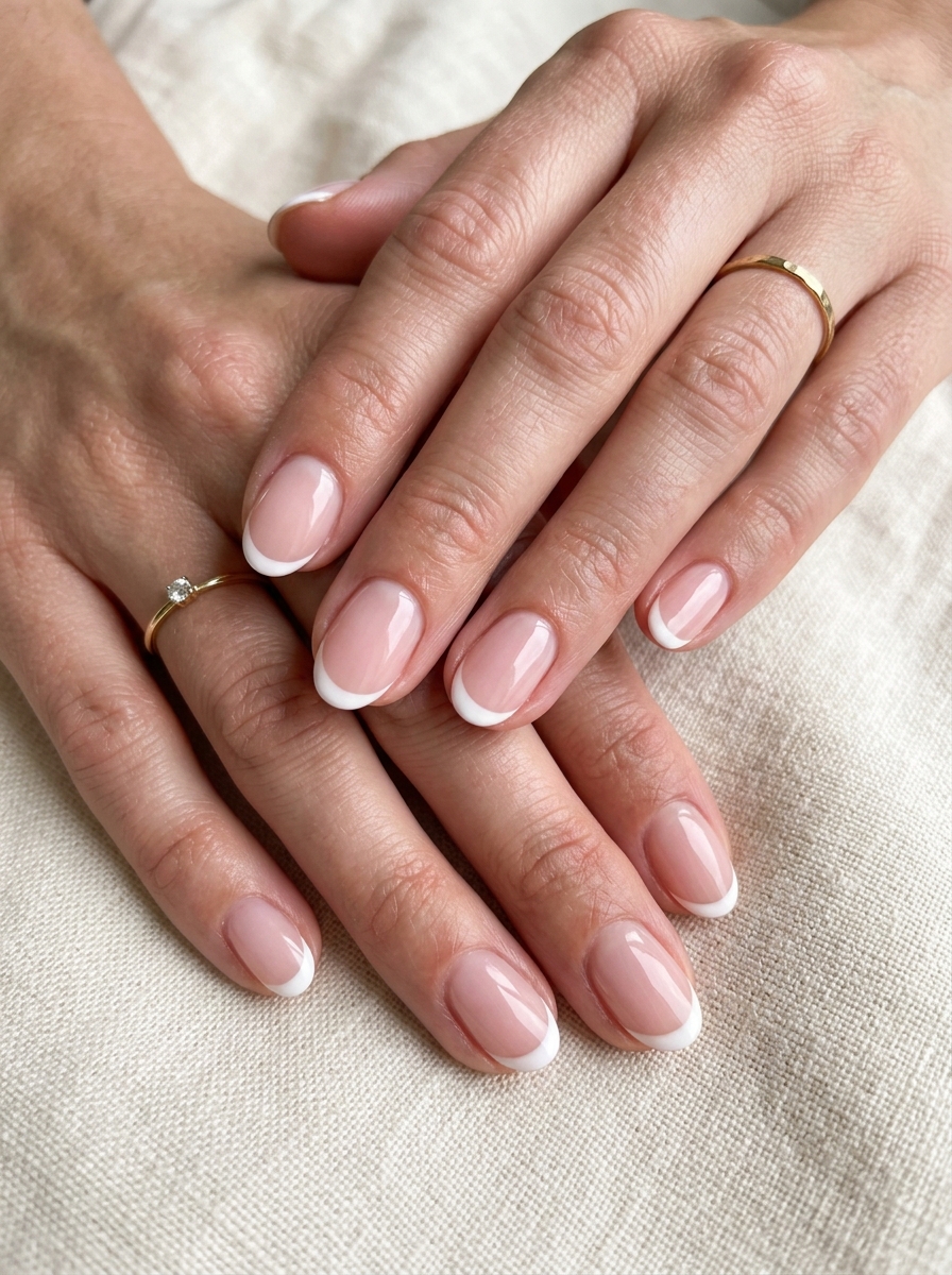 French Shellac Nails